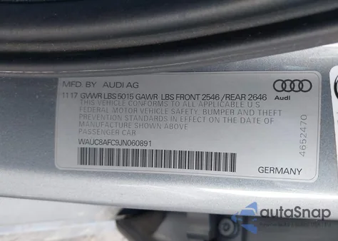 2018 Audi A6 2.0T Premium/2.0T Sport from USA, damaged, VIN WAUC8AFC9JN060891